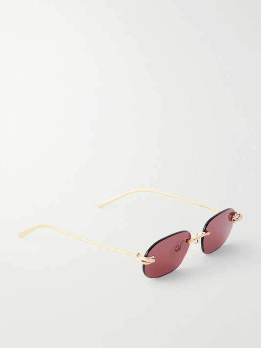 Eyewear Trinity De Cartier Square-frame Gold-tone Sunglasses
