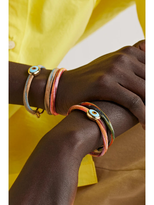 Image of Bracelets. Product name - Life 18-karat Gold, Turquoise And Enamel Bracelet in Red colour by brand - OLE LYNGGAARD COPENHAGEN