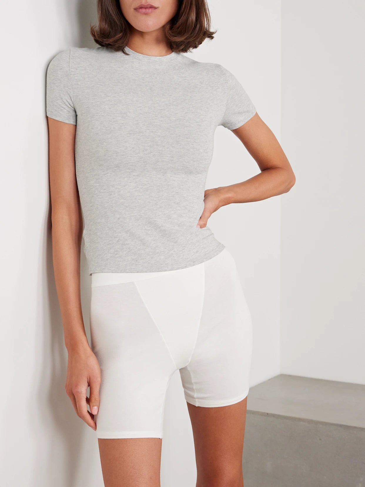 Set Of Two Stretch-cotton Jersey T-shirts - Light Heather Grey