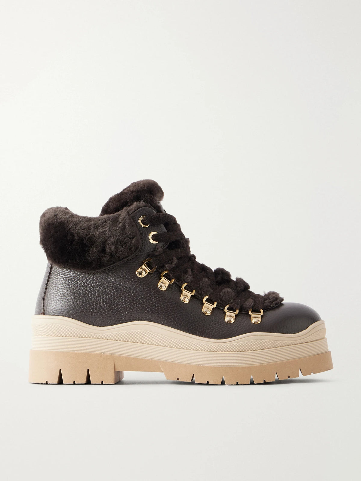 BOGNER Arosa 9 Shearling-trimmed Leather Ankle Boots