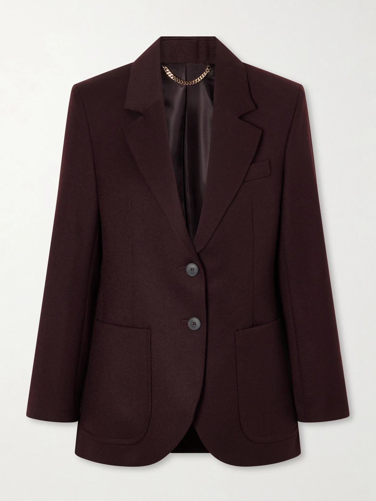 Image of Coats & Jackets. Product name - Katherine Wool Jacket in Burgundy colour by brand - Victoria Beckham