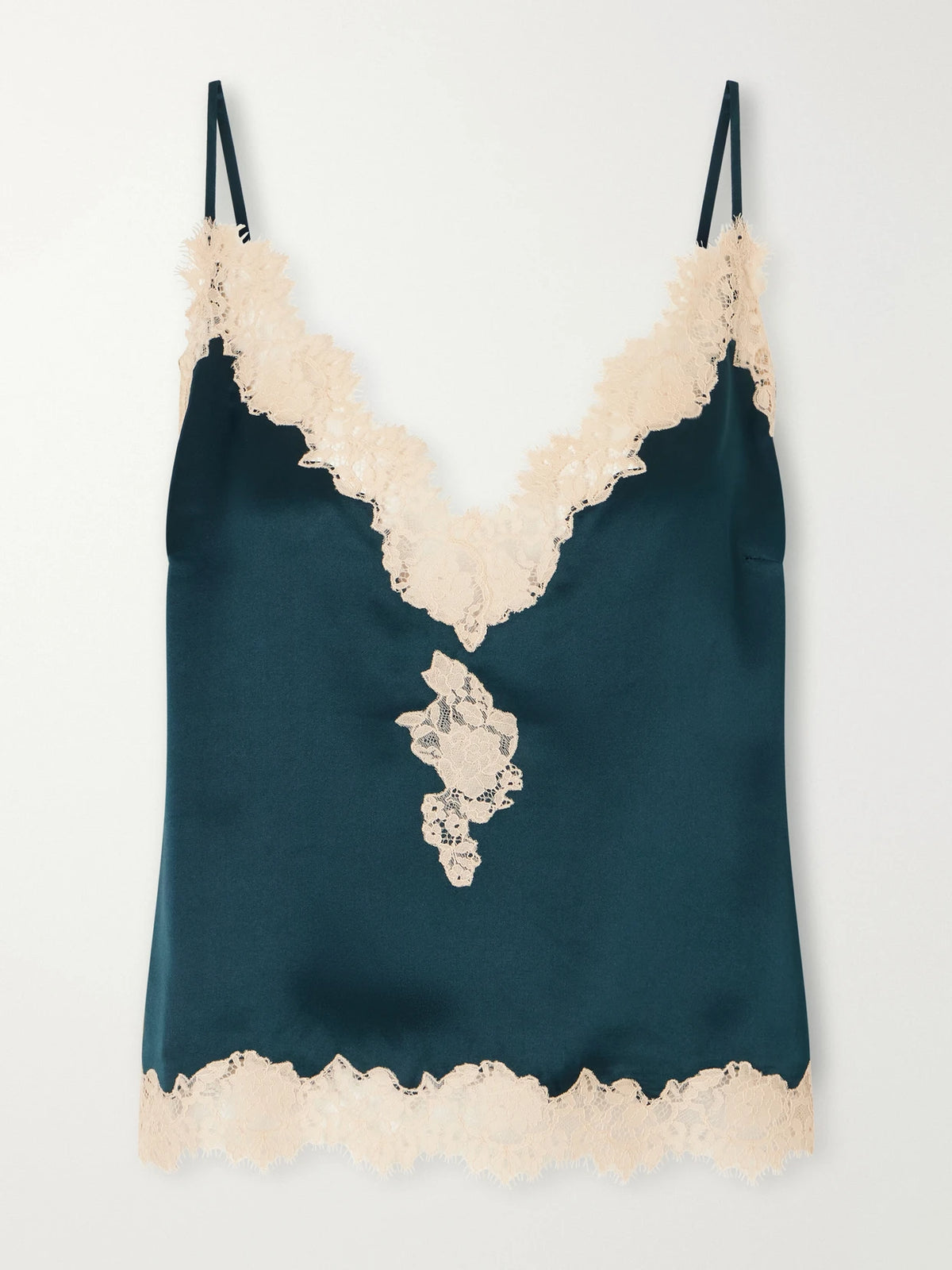 DÔEN Kira Corded Lace-trimmed Silk-satin Cami