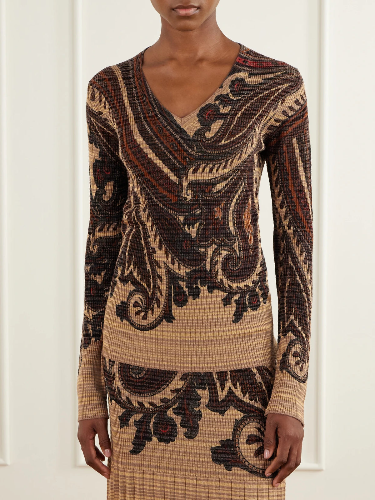 Etro Paisley Printed Knit Sweater