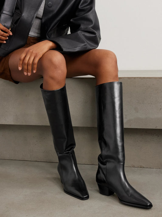 Aeyde Medea Leather Knee Boots