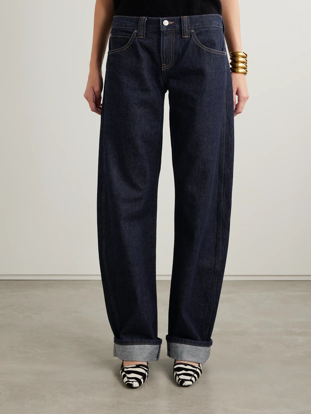 Karo Mid-rise Barrel-leg Jeans