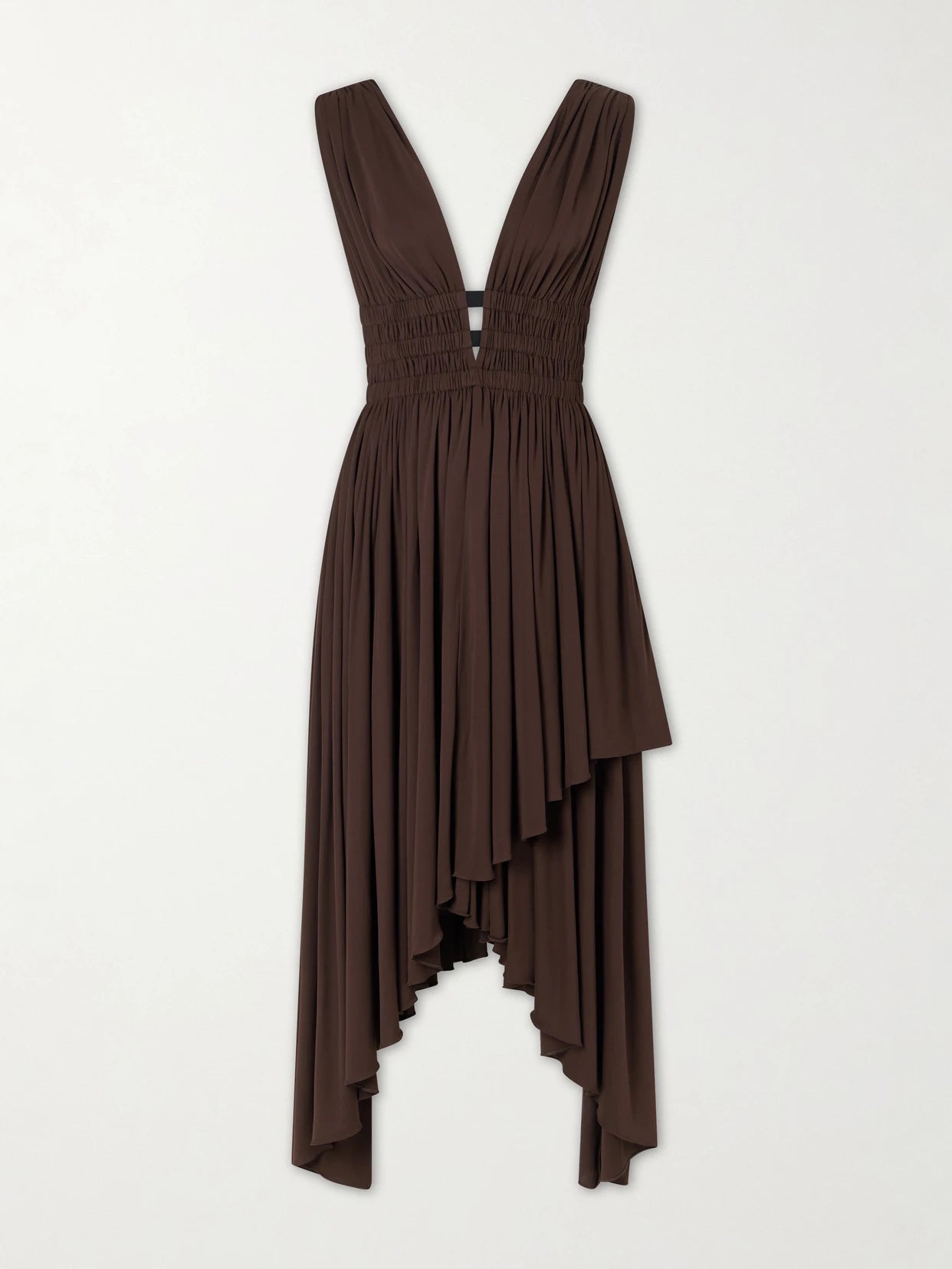 Draped Jersey Midi Dress