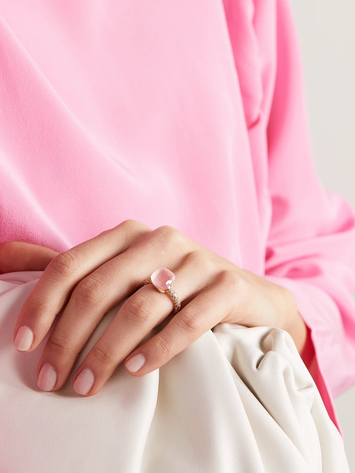 Image of Rings. Product name - Nudo Classic 18-karat Rose Gold Multi-stone Ring in Multi colour by brand - Pomellato
