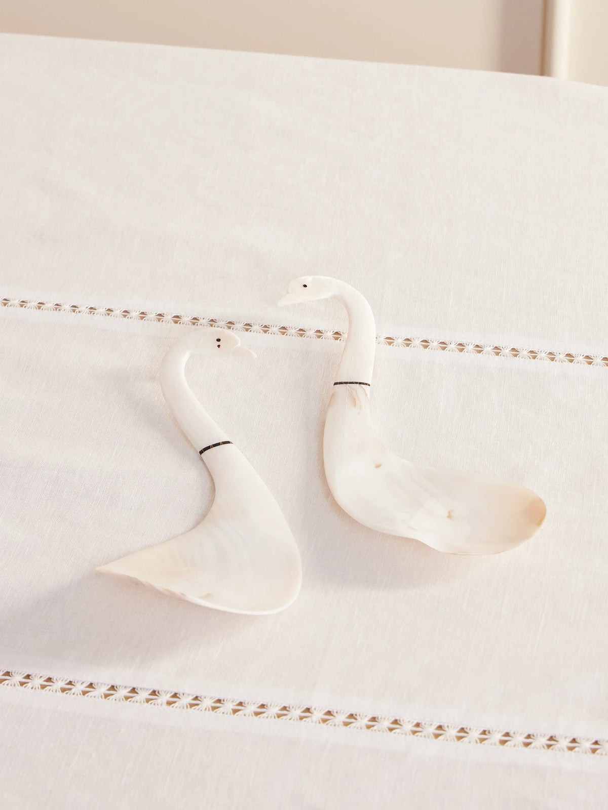 Swan Set-of-two Mother-of-pearl Serving Spoons