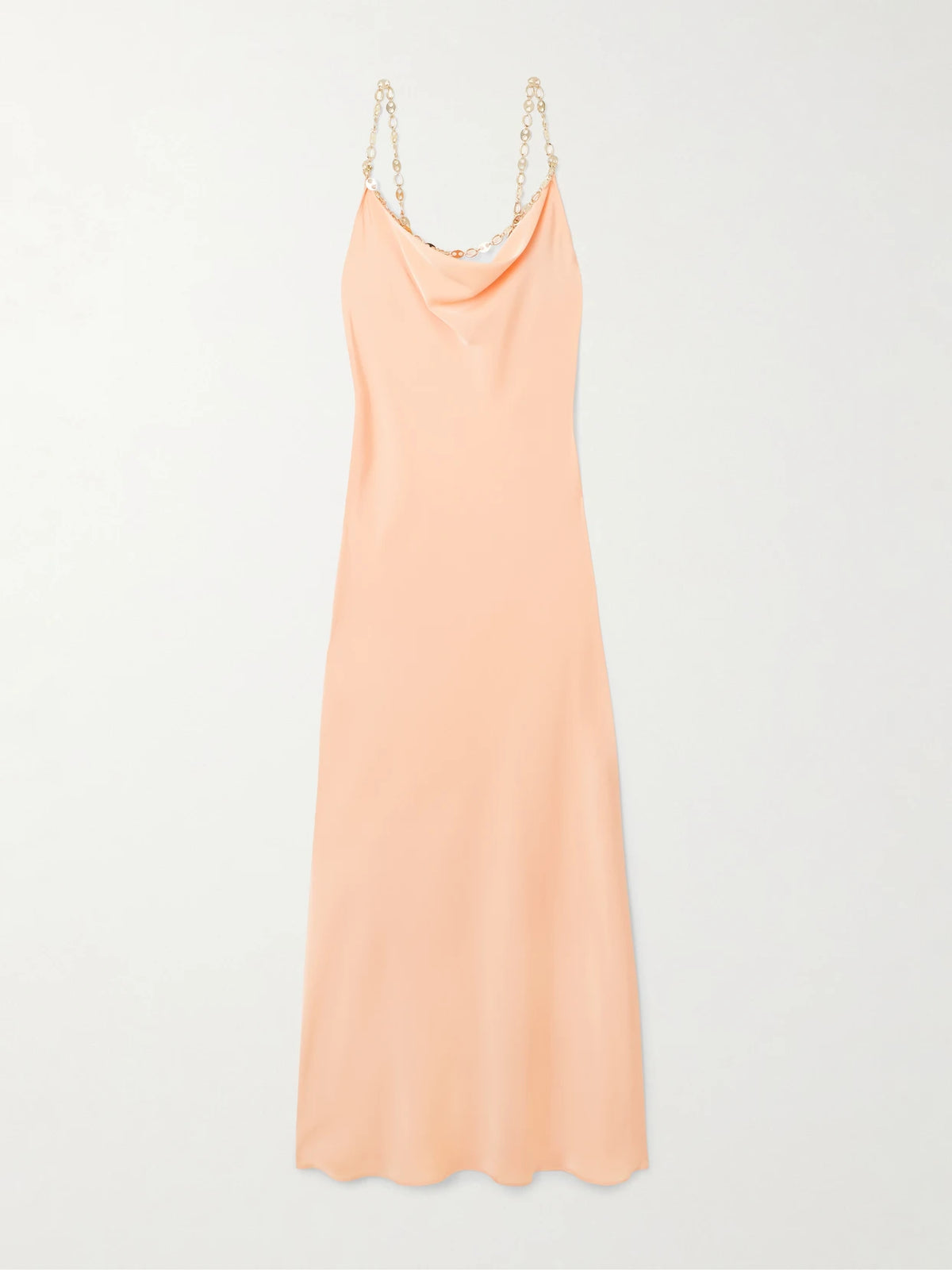 Chain-embellished Crepe Midi Dress