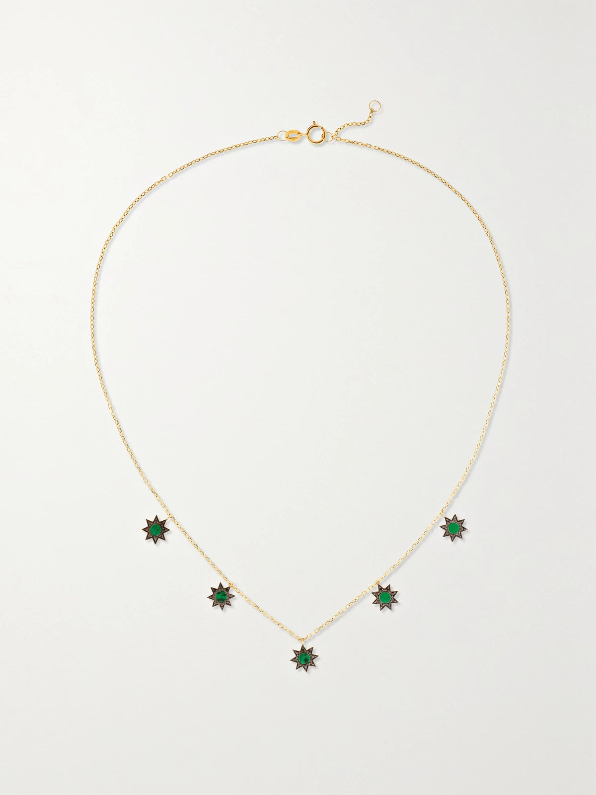 Cosmic Ibiza Mini 18-karat Gold, Malachite And Diamond Choker