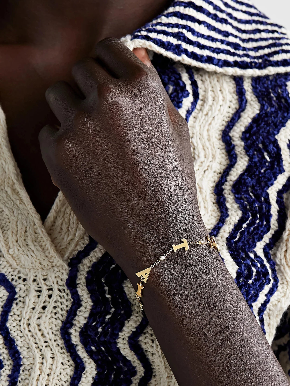 Image of Bracelets. Product name - Je T'aime 9-karat Gold Diamond Bracelet in Multi colour by brand - Yvonne Léon