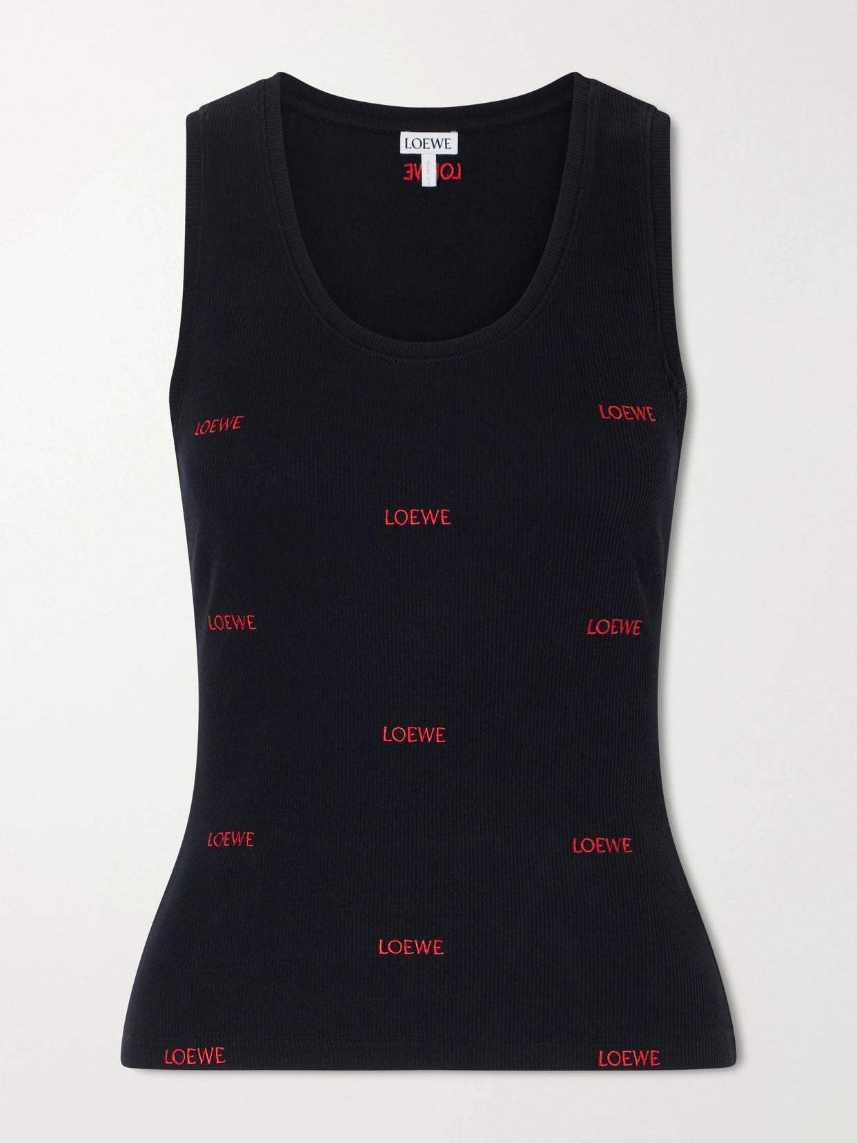 Logo-embroidered Ribbed Stretch-cotton Jersey Tank