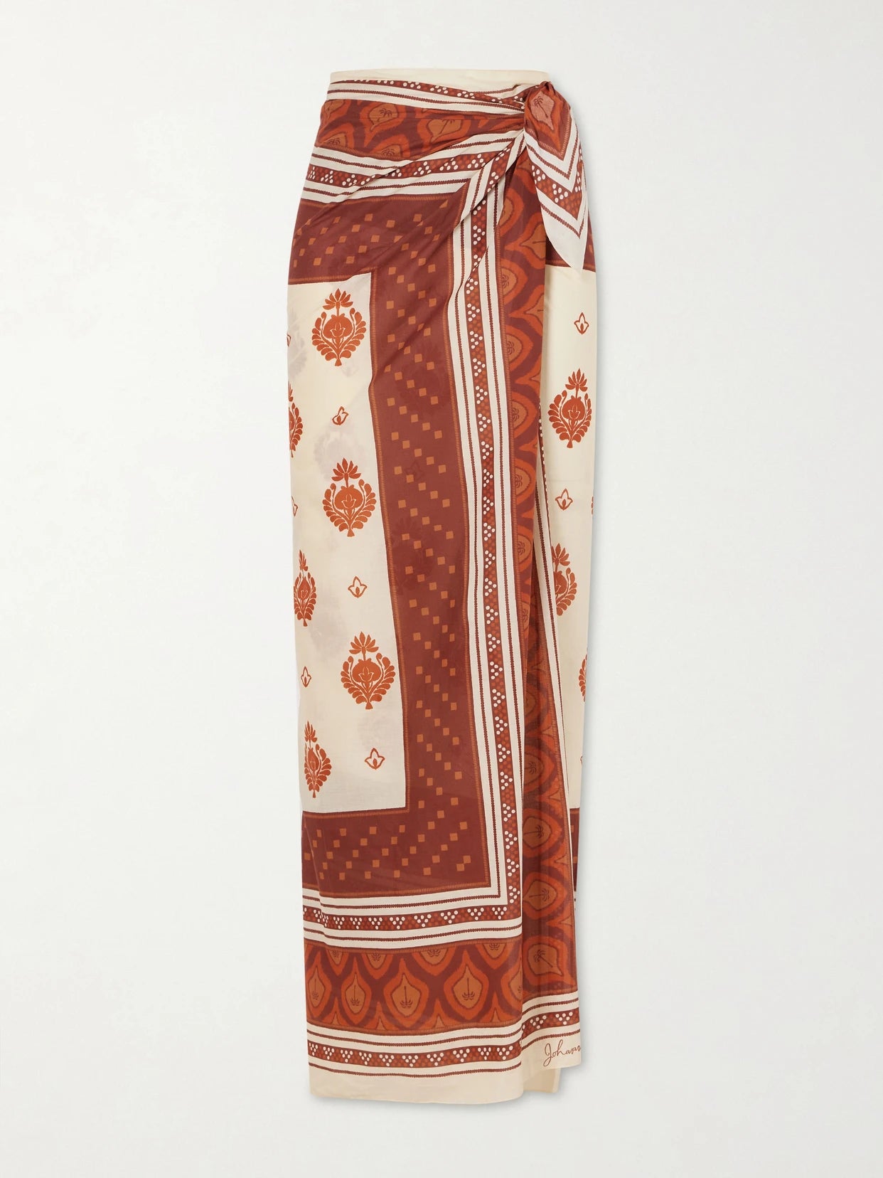Red Spirit Of The Rider Printed Cotton Pareo
