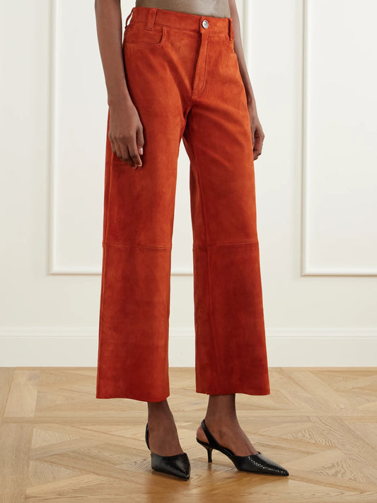 STOULS Lilou Suede Wide-leg Pants