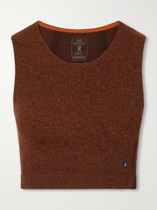 ON Studio Cropped Ribbed Stretch-knit Top