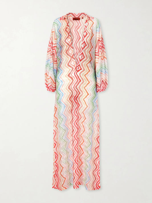 Image of Swimwear. Product name - Striped Crochet-knit Coverups in Pink colour by brand - Missoni