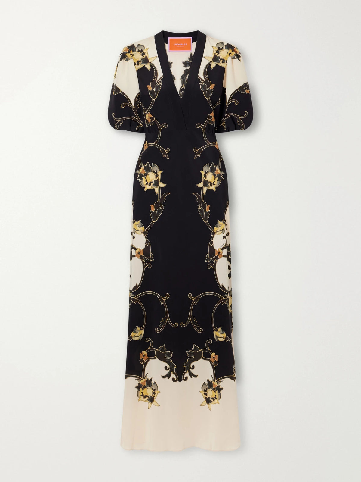La DoubleJ Marlene Floral-print Silk-crepe Maxi Dress