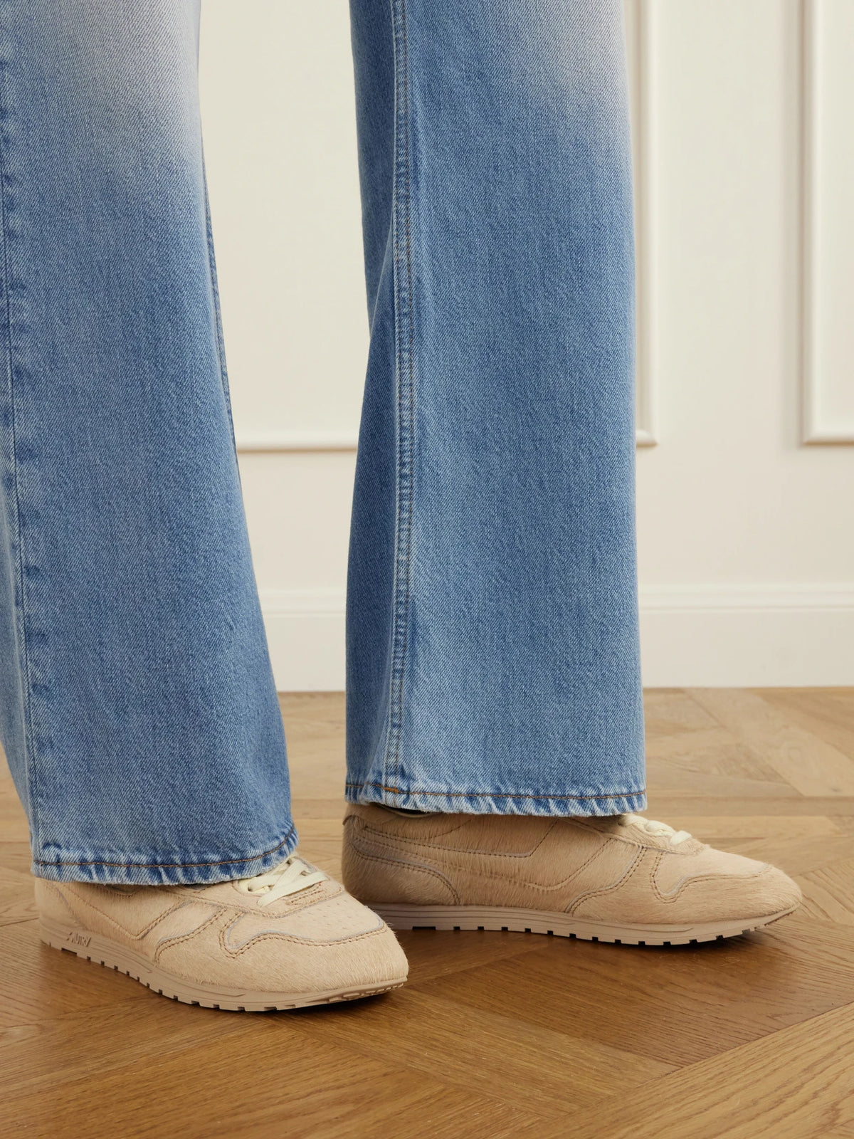 Autry Windspin Shell-trimmed Calf Hair Sneakers