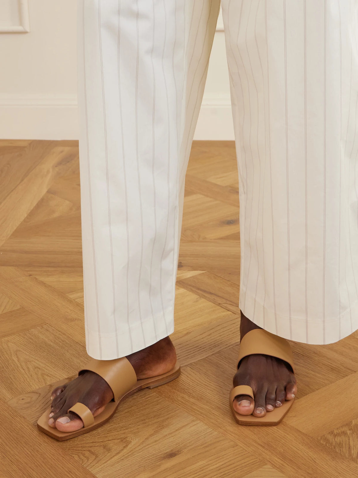 Sibel Leather Flat Sandals