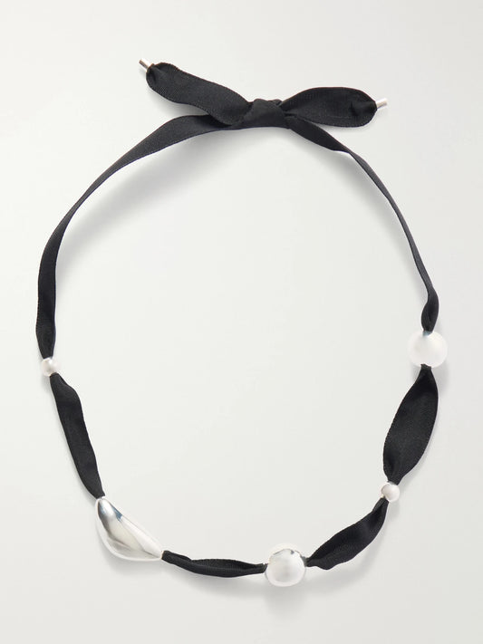 Camille Surault Grigri Sterling Silver And Silk Necklace