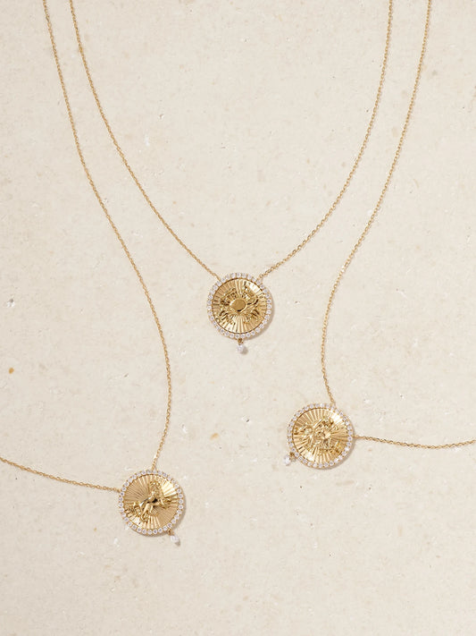 Astrology 18-karat Gold Diamond Necklace