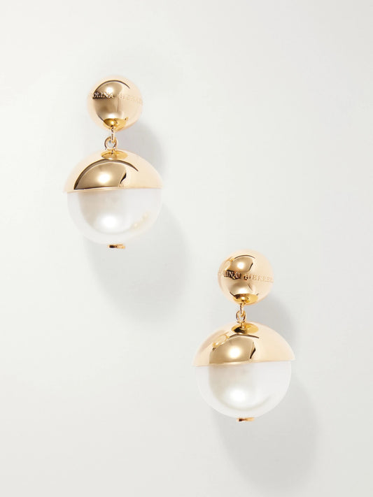 Gold-tone Pearl-effect Earrings
