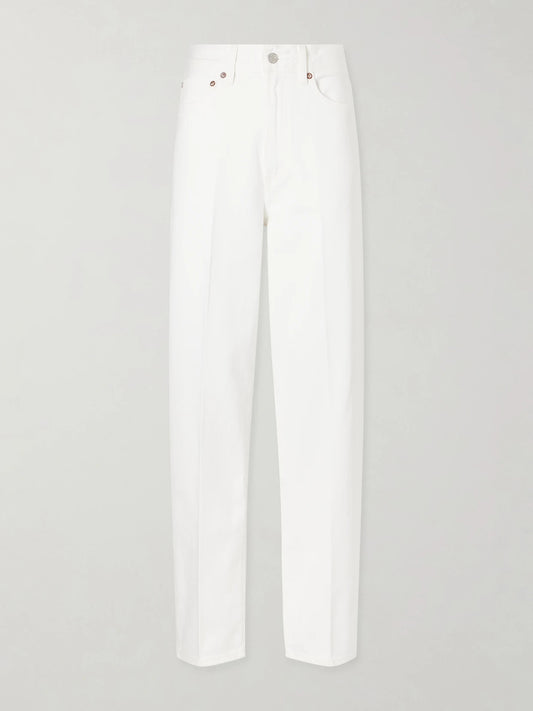 Image of Jeans. Product name - 80s High-waist Straight-leg Jeans in White colour by brand - AGOLDE