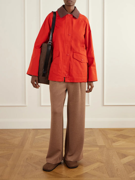 Image of Coats & Jackets. Product name - Rylan Corduroy-trimmed Cotton-blend Twill Jacket in Red colour by brand - Varley