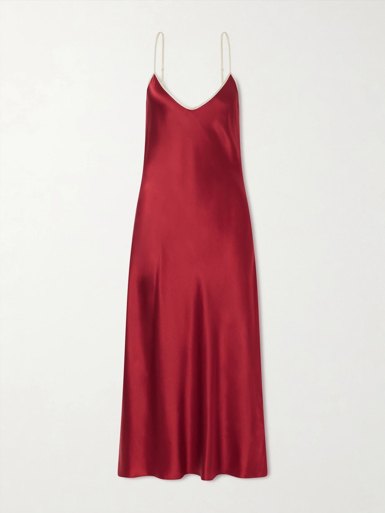 Image of Dresses. Product name - Bias Slip Silk-charmeuse Slip Midi Dress in Red colour by brand - Comme Si