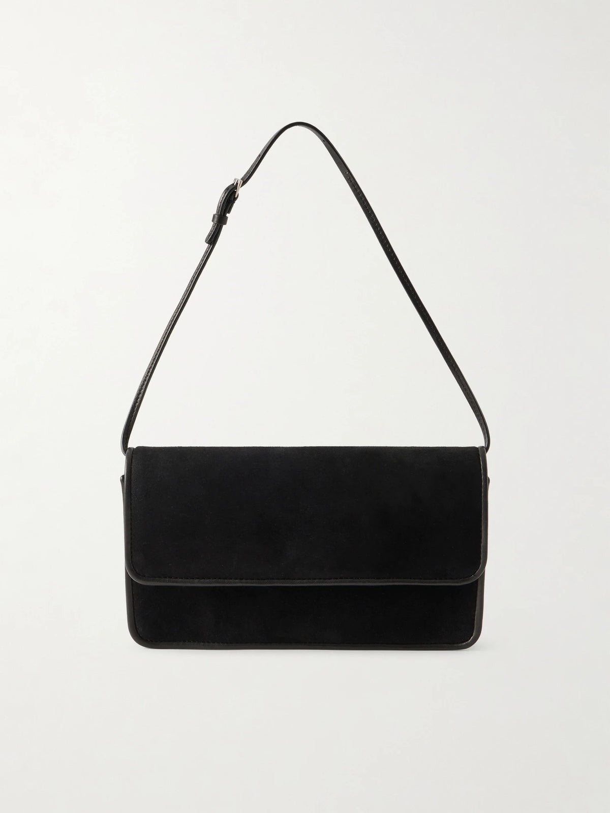 Nancy Leather-trimmed Suede Shoulder Bag