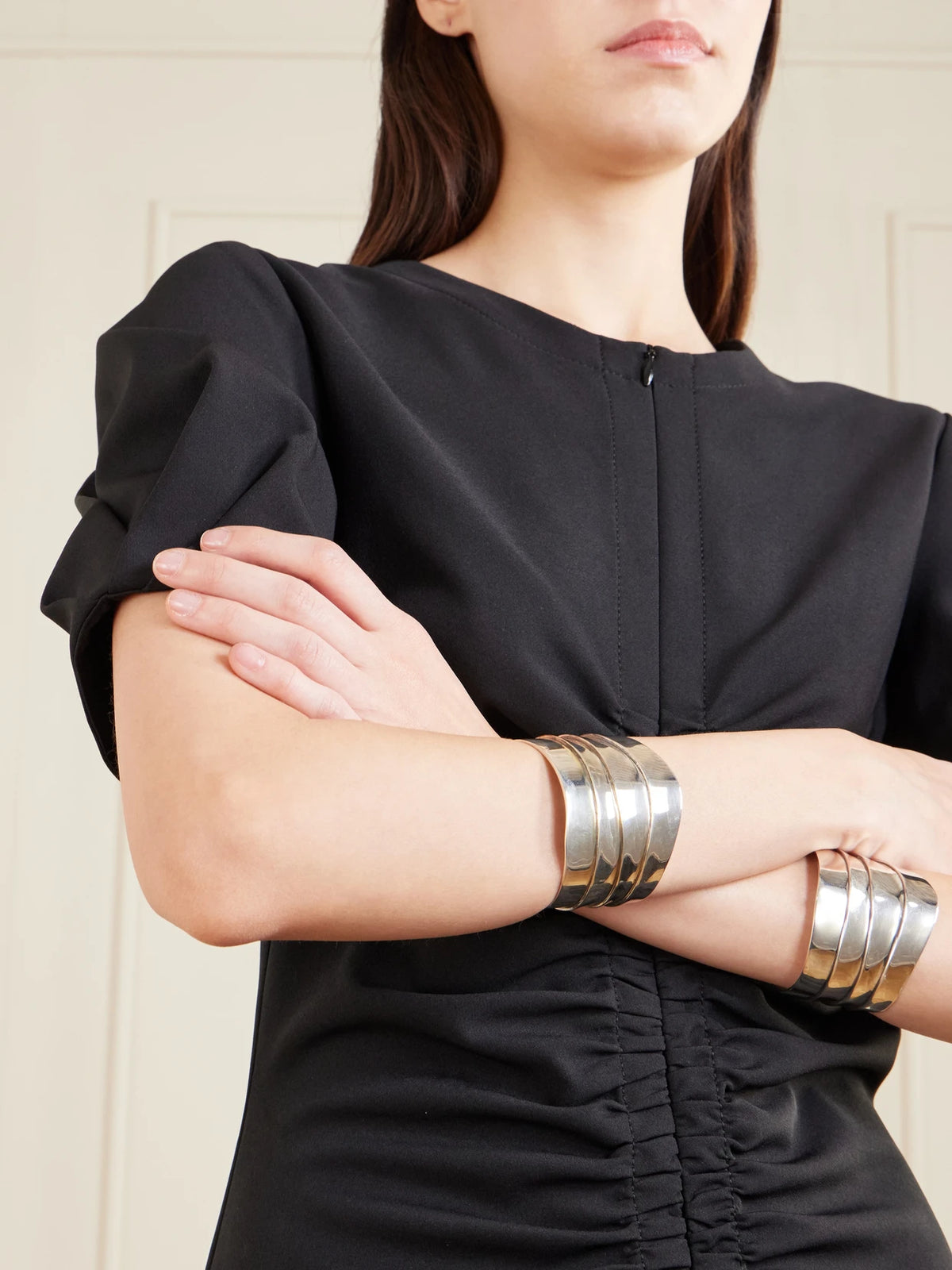 Image of Bracelets. Product name - Medium Wave Silver Cuff in Multi colour by brand - Sophie Buhai