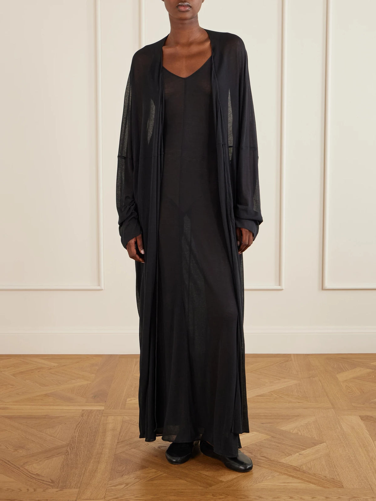 Image of Dresses. Product name - Savai Cotton-gauze Dress in Black colour by brand - Ruohan