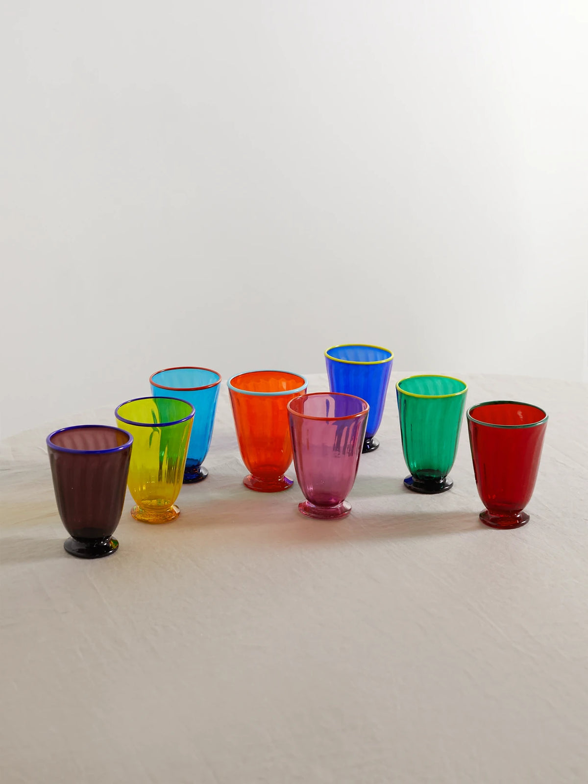 Rainbow Set Of Eight Glasses