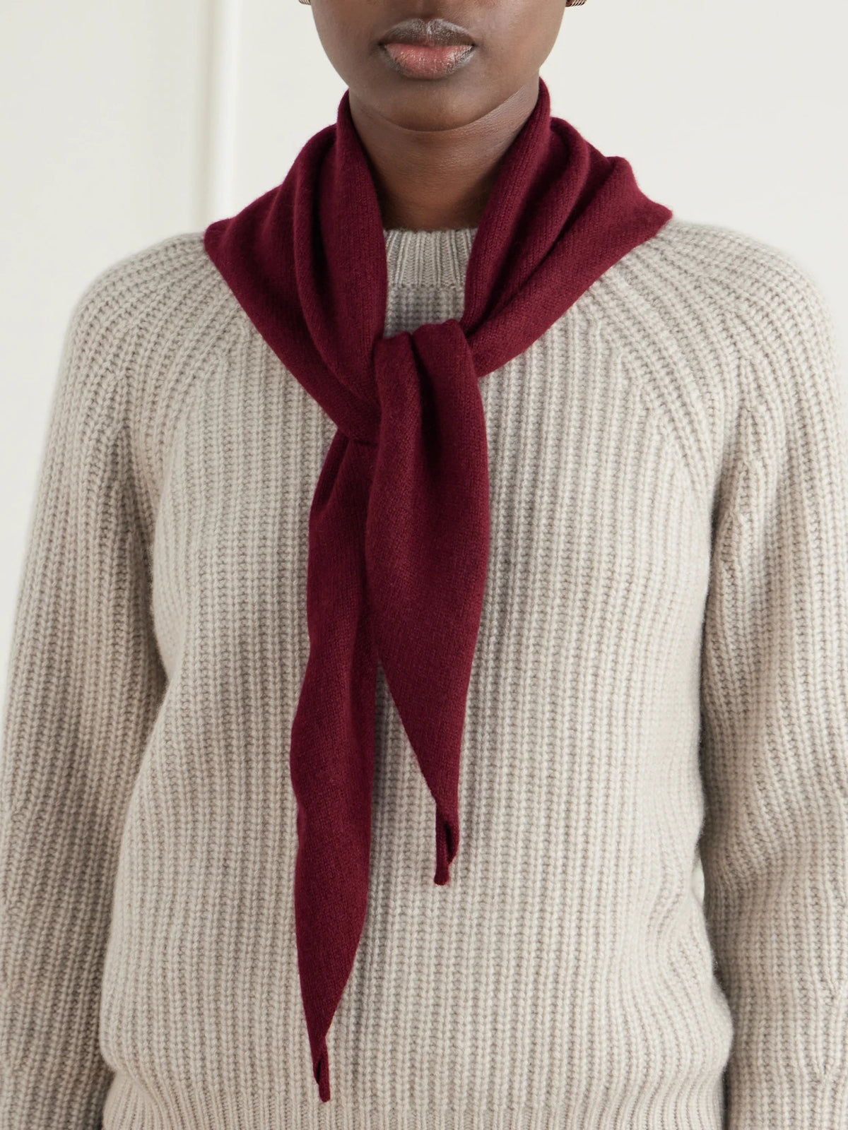 Image of Scarves & Shawls. Product name - Florianne Cashmere Scarf in Burgundy colour by brand - LISA YANG