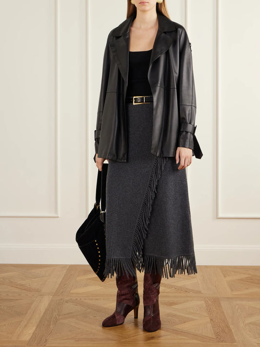 Image of Boots. Product name - Alchemy 75 Patchwork Whipstitched Suede, Smooth And Snake-effect Leather Knee Boots in Burgundy colour by brand - Zimmermann