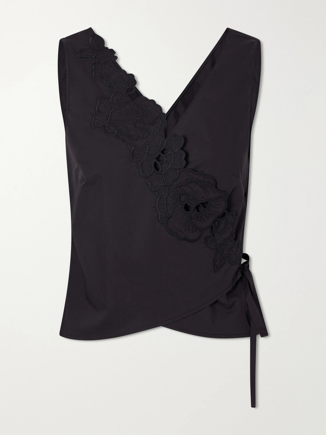 Klara Broderie Anglaise Cotton Wrap Top
