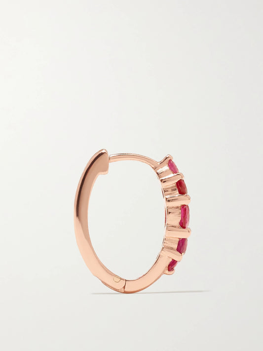 Rivulet Medium 18-karat Rose Gold Ruby Hoop Earrings