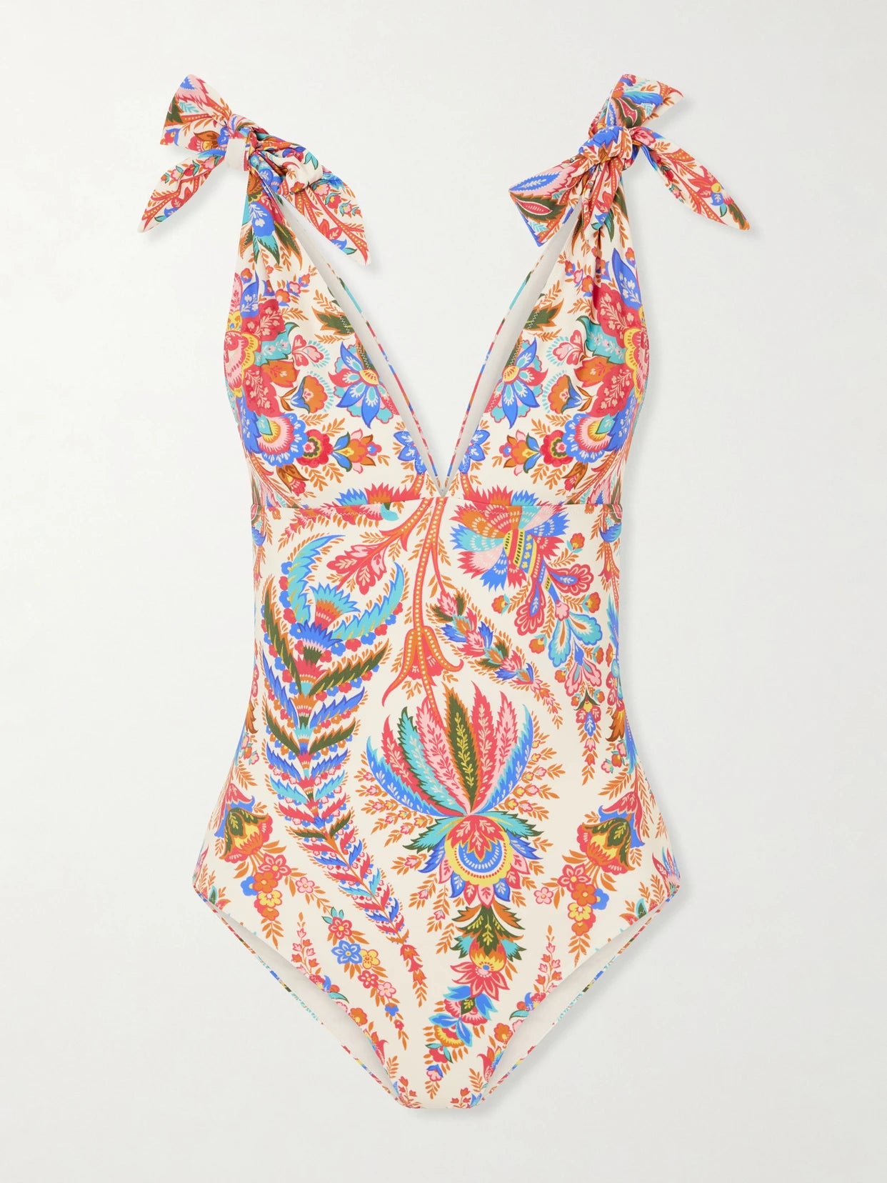Knotted Paisley-printed Swimsuit