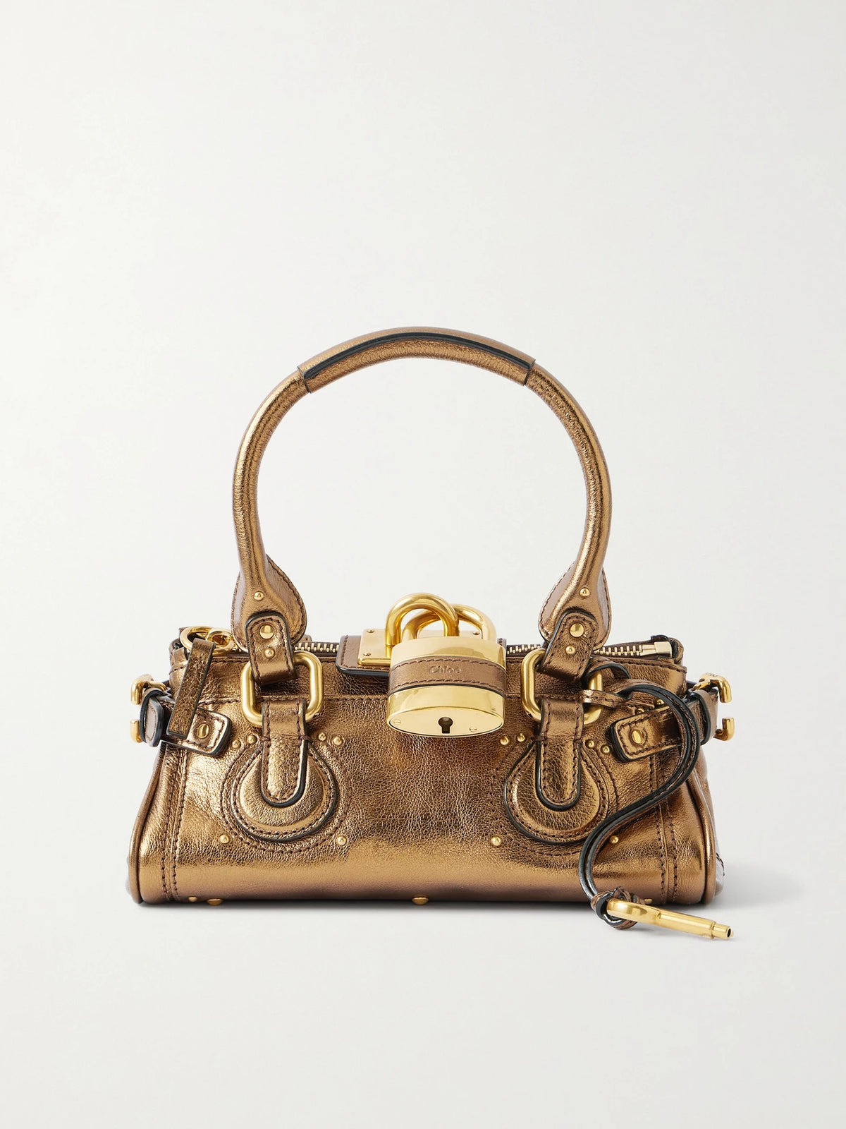 Paddington Embellished Crinkled-leather Tote