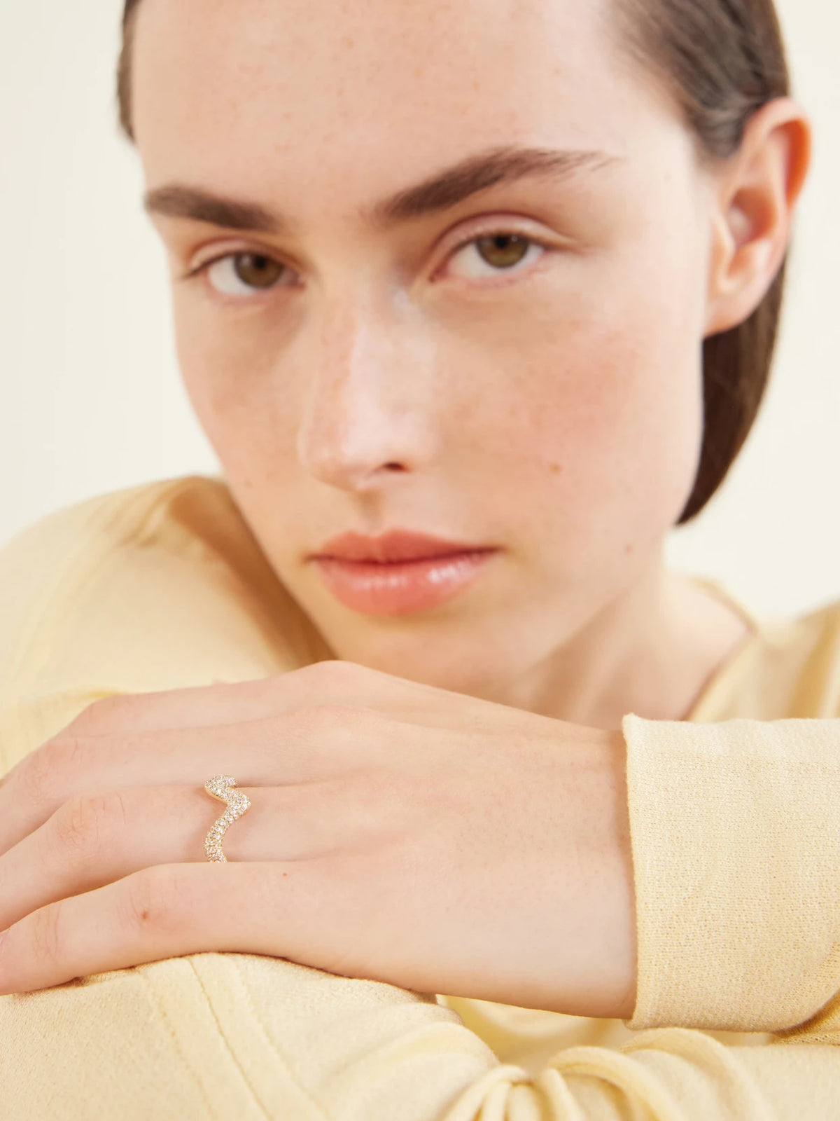 Image of Rings. Product name - Wave 18-karat Gold Diamond Ring in Multi colour by brand - SHAY