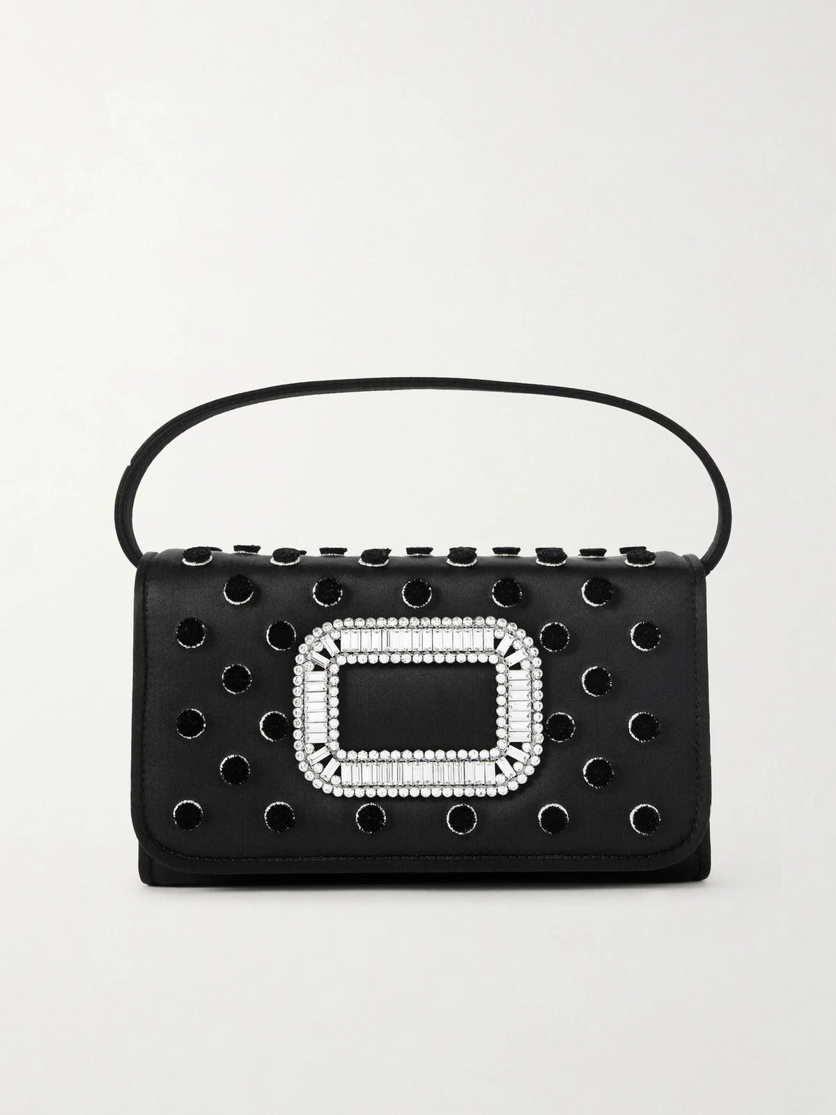 Pilgrim Buckle-embellished Satin Clutch