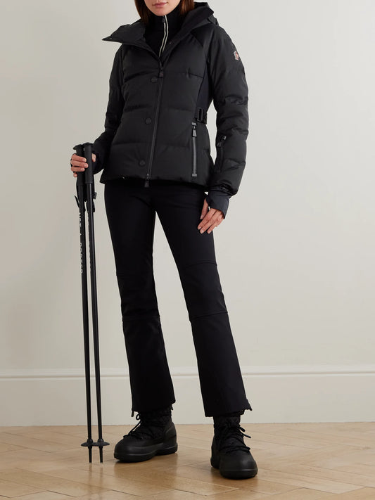 Image of Coats & Jackets. Product name - Guyane Quilted Down Ski Jacket in Black colour by brand - Moncler Grenoble