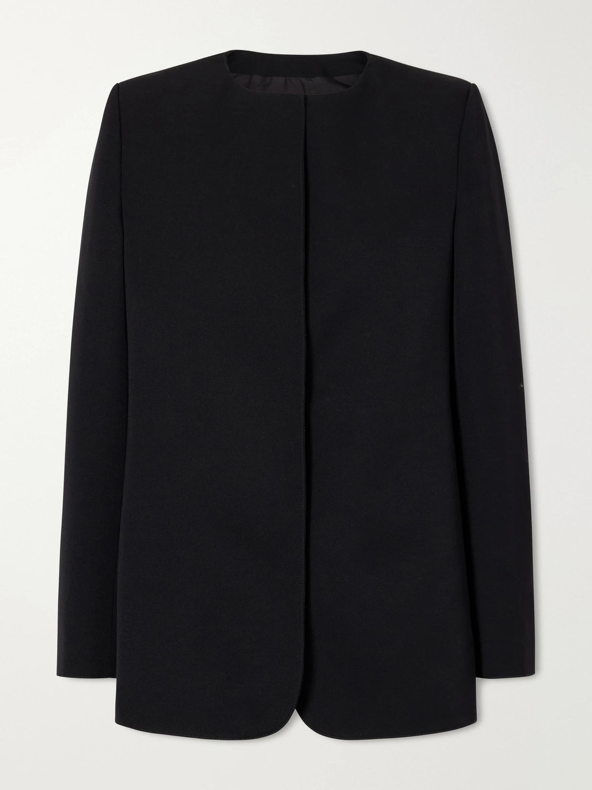 The Row Ihami Collarless Grain De Poudre Wool Jacket