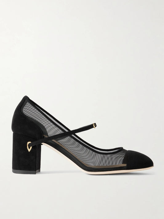 Paolo 65 Mesh And Suede Pumps