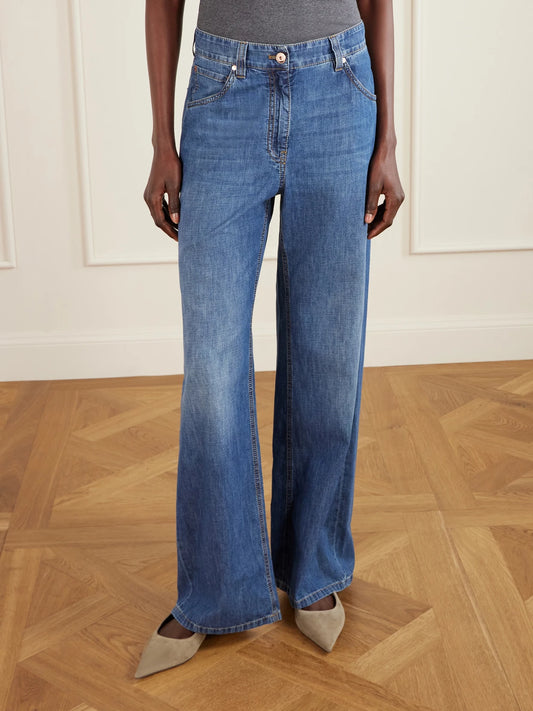 Brunello Cucinelli Mid-rise Wide-leg Jeans