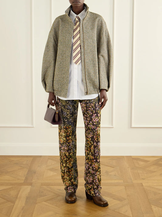 Image of a model wearing Tops. Product name - Cotton-poplin Shirt in White colour by brand - Dries Van Noten