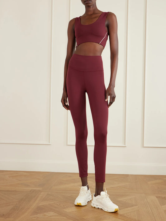 Wunder Train Piped Stretch-jersey Sports Bra