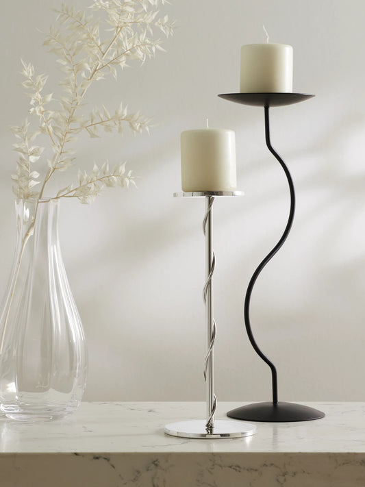 Image of Decor. Product name - Spiral Silver-tone Metal Candleholder in Multi colour by brand - Fourth Street