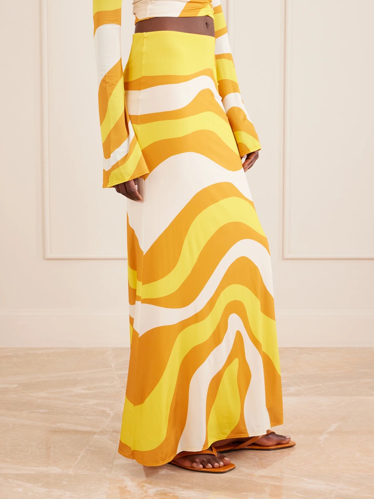 Halia Printed Jersey Midi Skirt