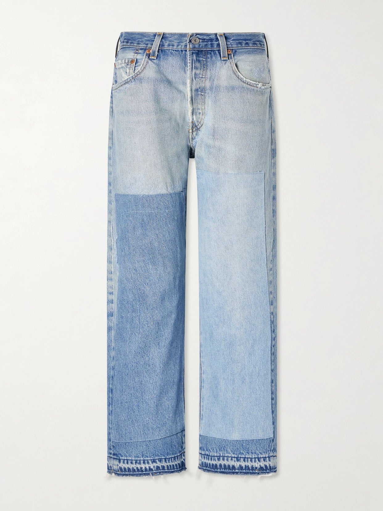 Vintage Patchwork No.2 Mid-rise Wide-leg Jeans